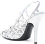 The Attico Grid 105mm holographic caged slingback pumps Silver - Thumbnail 3