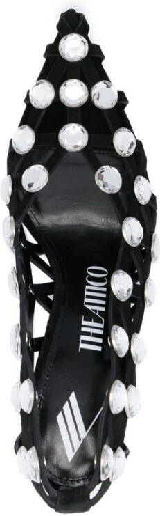 The Attico Grid 105mm rhinestone-embellished pumpss Black
