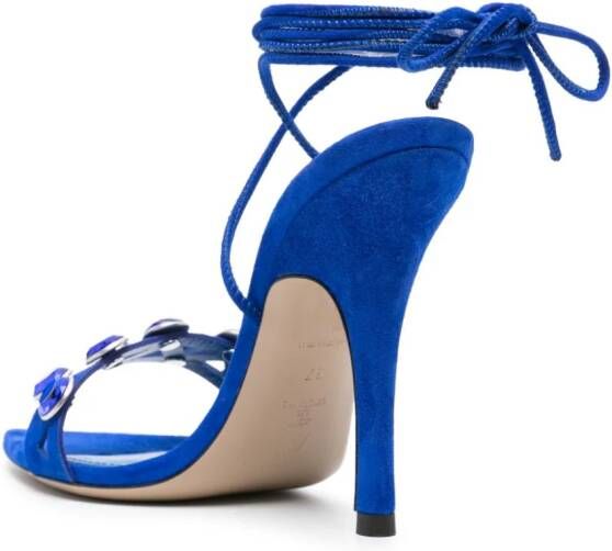 The Attico Grid 105mm suede sandals Blue