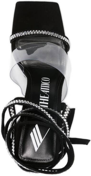 The Attico Isa 115mm embellished leather sandals Black