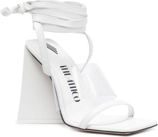 The Attico Isa tie-fastening leather sandals White