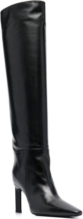 The Attico leather knee-length boots Black