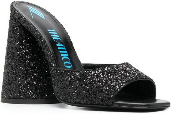 The Attico Luz 105mm glitter-embellished mules Black