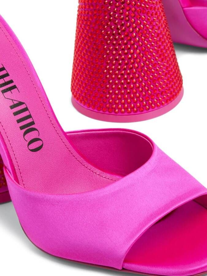 The Attico Luz 105mm rhinestone-embellished leather mules Pink
