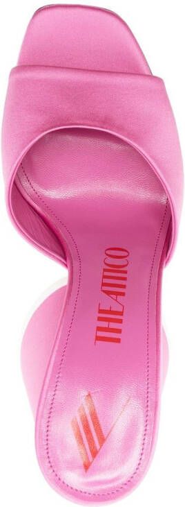 The Attico Luz 105mm satin mules Pink
