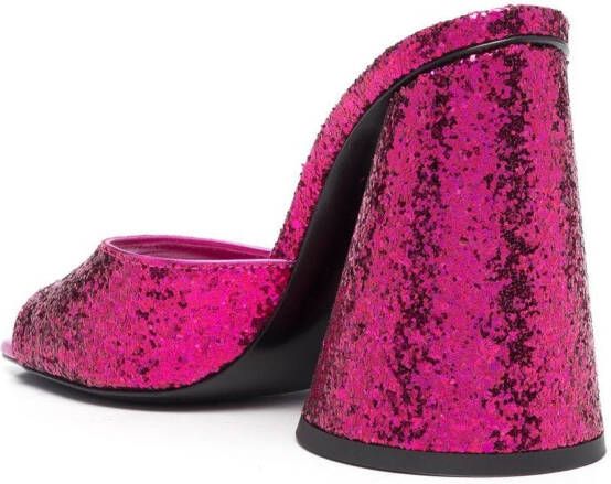 The Attico metallic slip-on mules Pink