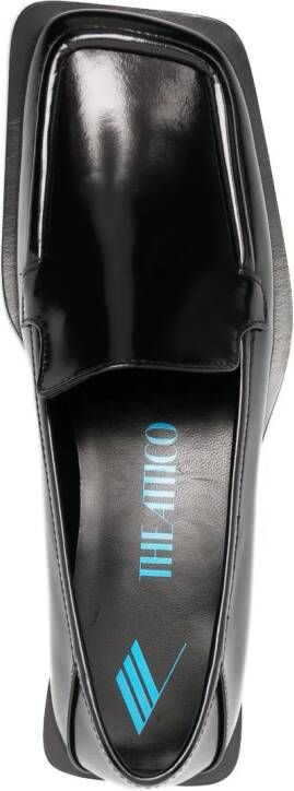 The Attico Micol asymmetric-toe leather loafers Black