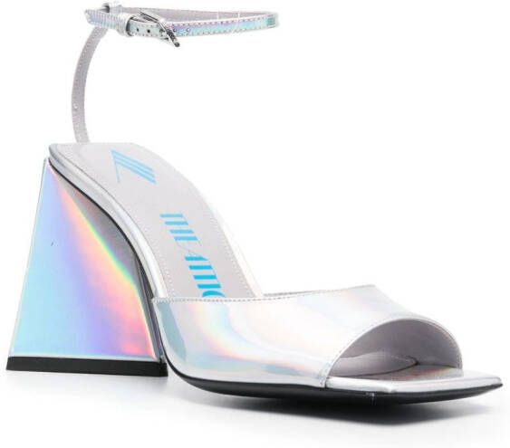 The Attico Piper 85mm holographic sandals Silver