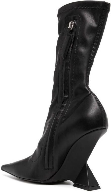 The Attico pointed-toe sculpted-heel 110mm boots Black