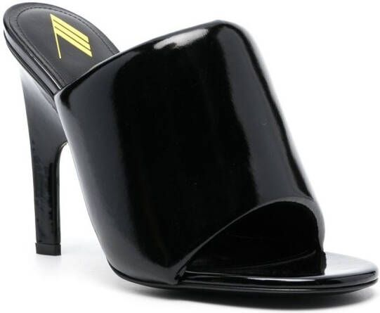 The Attico Rem 100mm patent leather mules Black