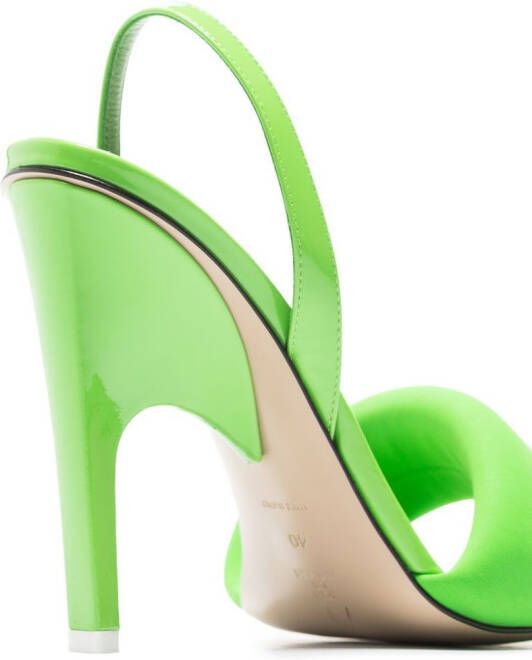 The Attico Rem 105 slingback leather sandals Green
