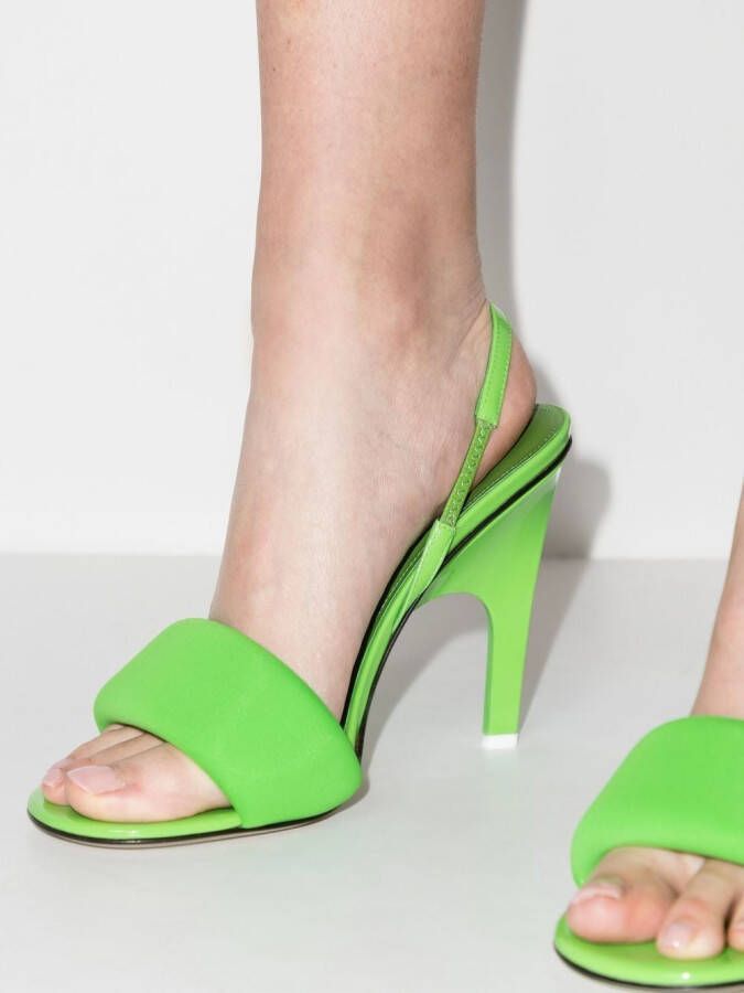 The Attico Rem 105 slingback leather sandals Green