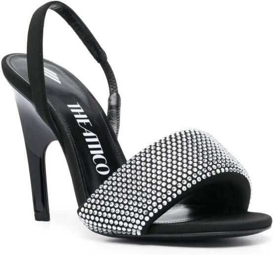 The Attico Rem 105mm crystal-embellished sandals Black