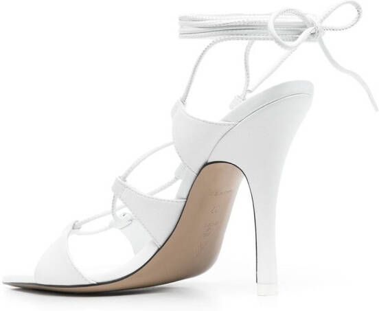 The Attico Renee lace-up 120mm sandals White