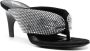 The Attico rhinestone-embellished leather 70mm sandals Black - Thumbnail 2