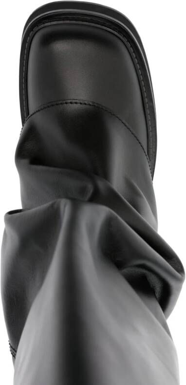 The Attico Robin layered leather boots Black