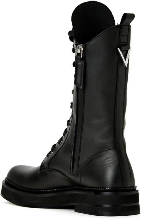 The Attico Robin leather mid-calf boots Black