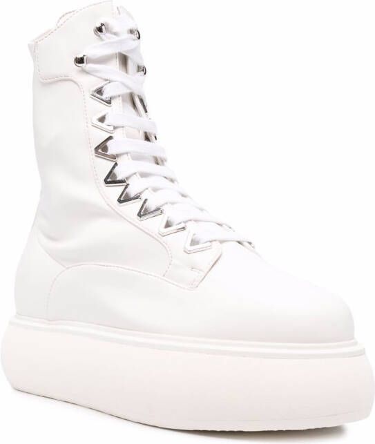 The Attico Selene flatform ankle boots White