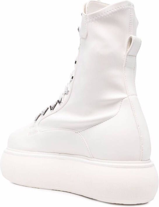 The Attico Selene flatform ankle boots White