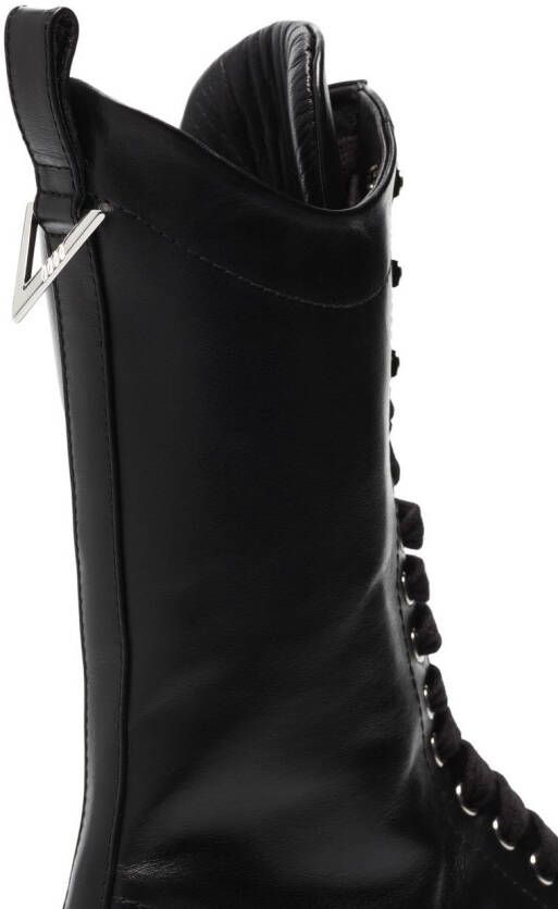 The Attico Selene lace-up ankle boots Black
