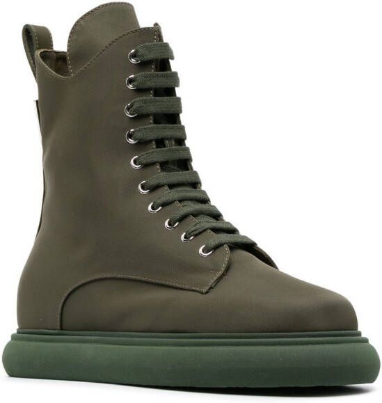 The Attico Selene lace-up boots Green