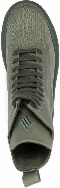 The Attico Selene platform-sole mid-calf boots Green