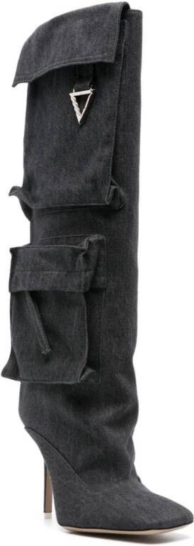 The Attico Sienna 105mm denim boots Grey