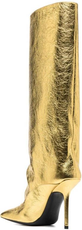 The Attico Sienna 105mm knee-high leather boots Gold