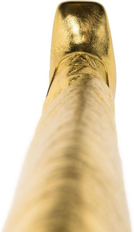 The Attico Sienna 105mm knee-high leather boots Gold