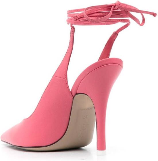 The Attico strap-detail pointed-toe pumps Pink