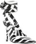 The Attico Venus 105mm zebra-print pumps Black - Thumbnail 2