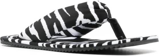 The Attico zebra-print slides White