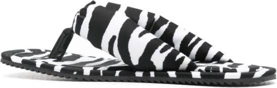 The Attico zebra-print slides White