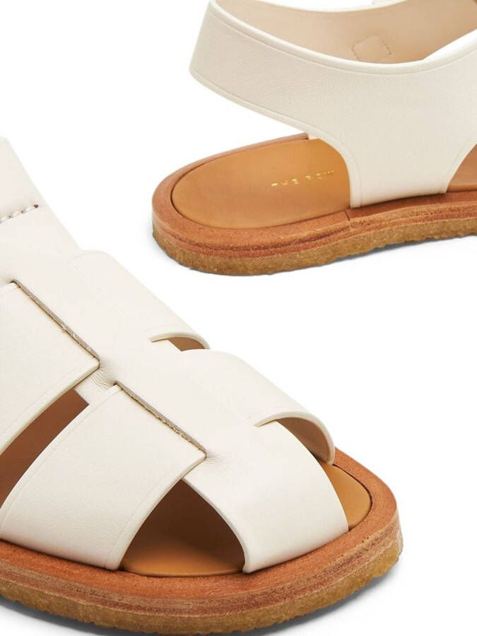 The Row caged-design leather sandals White
