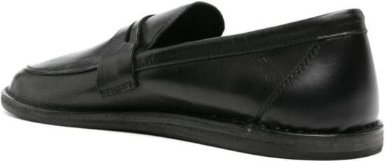 The Row Cary leather penny loafers Black
