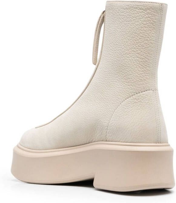 The Row chunky leather boots Neutrals