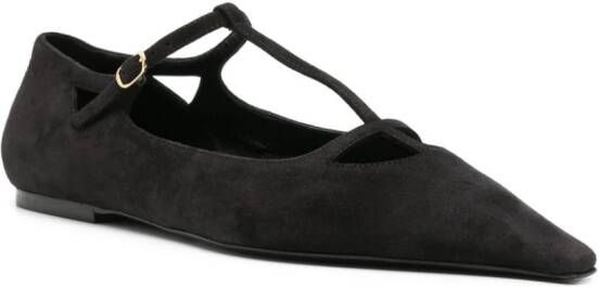 The Row Cyd suede ballerina shoes Black