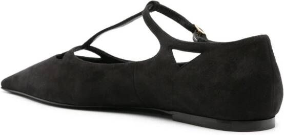 The Row Cyd suede ballerina shoes Black