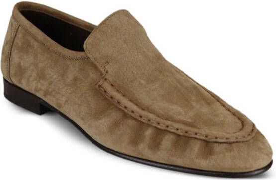 The Row Emerson nubuck loafers Neutrals