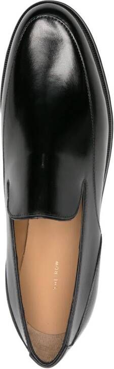 The Row Enzo leather loafers Black