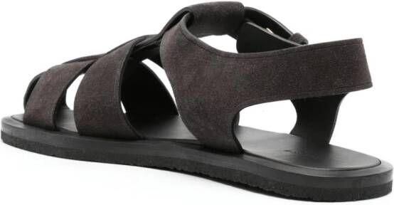 The Row Fisherman flat suede sandals Grey