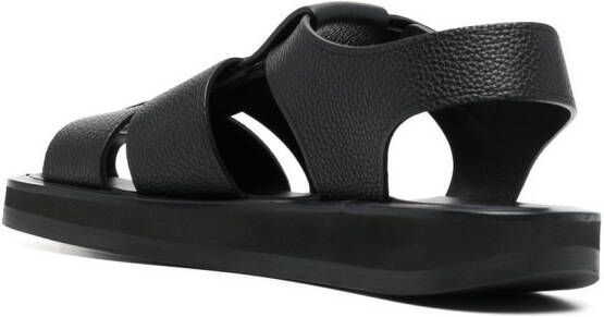 The Row fisherman leather sandals Black