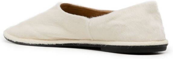 The Row flat leather loafers White