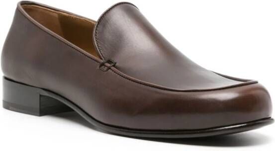 The Row Flynn leather loafers Brown