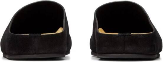 The Row Hugo suede slippers Black