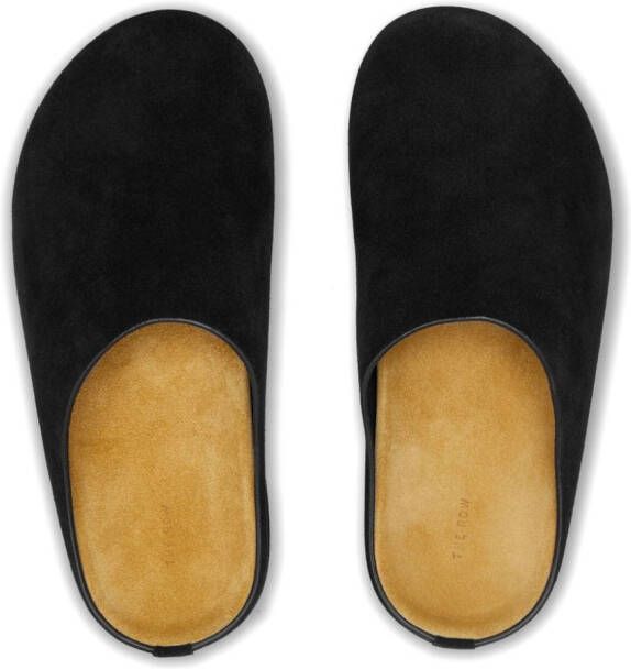 The Row Hugo suede slippers Black