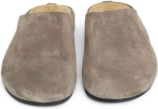 The Row Hugo suede slippers Brown