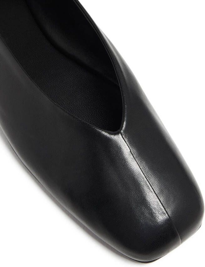The Row leather ballerina shoes Black