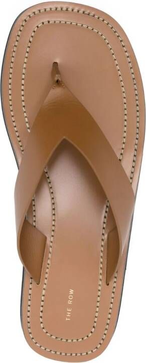 The Row leather flip flops Neutrals