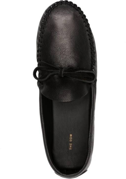 The Row Lucca leather moccasins Black